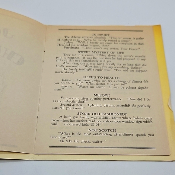 Sunny Yellow Vintage Just Jokes Booklet - Picture 5 of 7